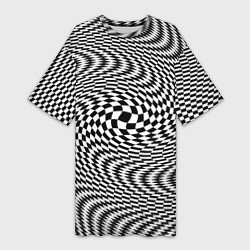 Женская длинная футболка Гипнотическая спираль - оптическая иллюзия