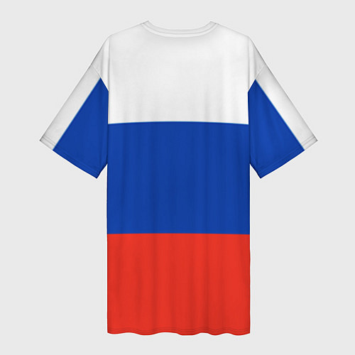 Женская длинная футболка Герб России на фоне флага / 3D-принт – фото 2