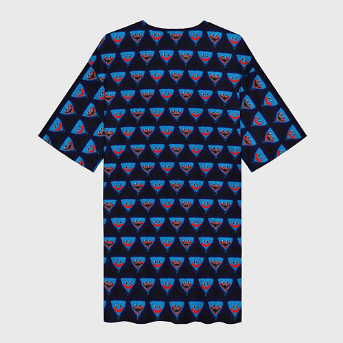 Женская длинная футболка Poppy Playtime - Huggy Wuggy Pattern - без логотип / 3D-принт – фото 2