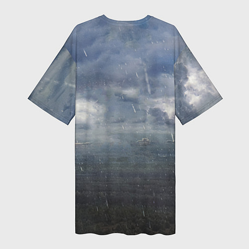 Женская длинная футболка STALKER Вертолёт Над Зоной / 3D-принт – фото 2