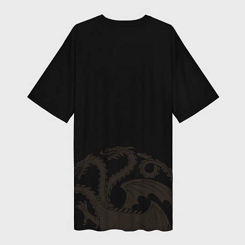 Женская длинная футболка Дом Дракона Корона Таргариенов / 3D-принт – фото 2