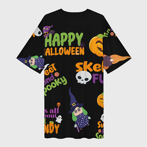 Женская длинная футболка Незабываемая ночь приключений halloween / 3D-принт – фото 2