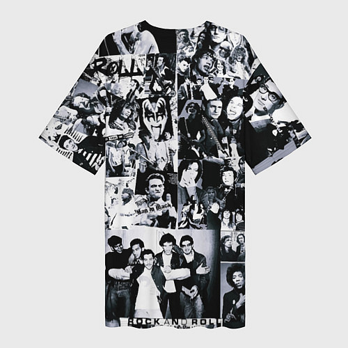 Женская длинная футболка Барт Симпсон - чёрт на фоне своих подопечных / 3D-принт – фото 2