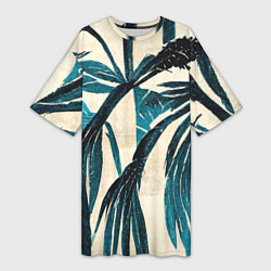 Женская длинная футболка Винтажные пальмы