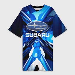 Женская длинная футболка Субару - абстракция