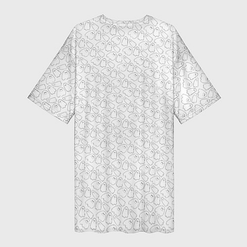 Женская длинная футболка Little Ghosts on white / 3D-принт – фото 2