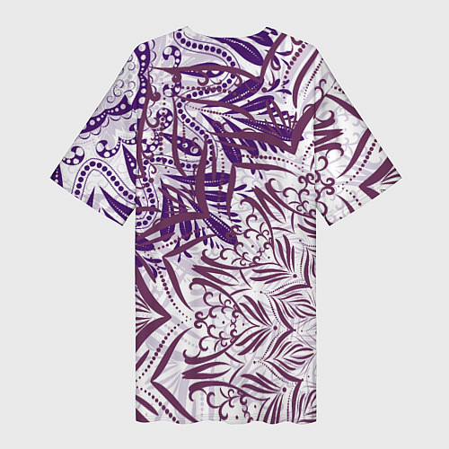 Женская длинная футболка Фиолетовые мандалы / 3D-принт – фото 2