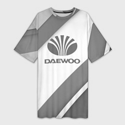 Женская длинная футболка Daewoo - серые полосы