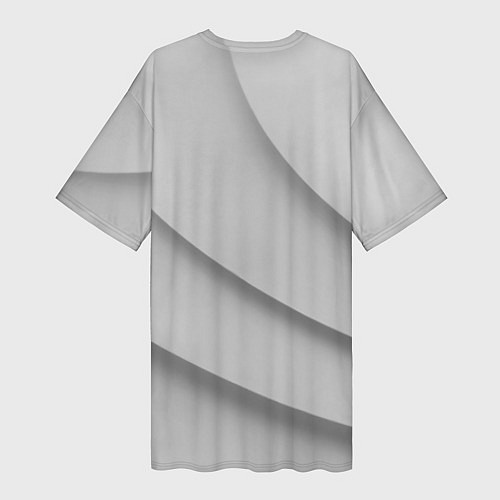 Женская длинная футболка Daewoo - серая абстракция / 3D-принт – фото 2