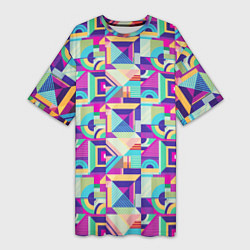 Женская длинная футболка Геометрия абстрактный паттерн