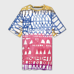 Футболка женская длинная Абстракция Город Эдварда Мунка, цвет: 3D-принт