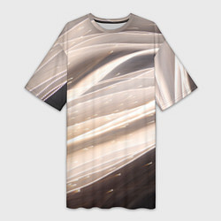Женская длинная футболка Абстрактные волны и огни бесконечности