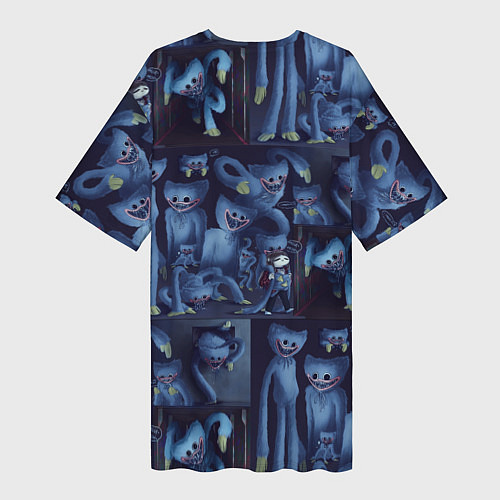 Женская длинная футболка Хагги Вагги паттерн / 3D-принт – фото 2