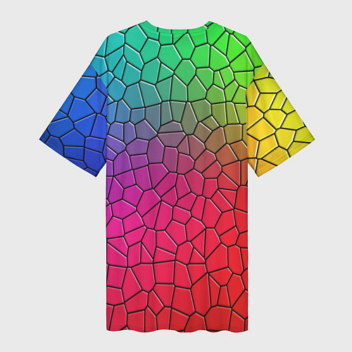 Женская длинная футболка Разноцветное витражное стекло / 3D-принт – фото 2