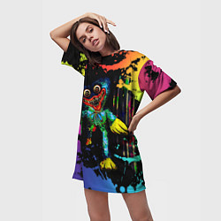 Футболка женская длинная Poppy Playtime - Haggy Waggy color, цвет: 3D-принт — фото 2