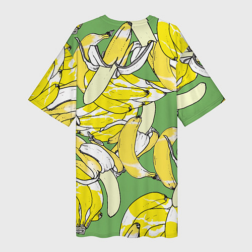 Женская длинная футболка Башка Барта Симпсона среди бананов / 3D-принт – фото 2