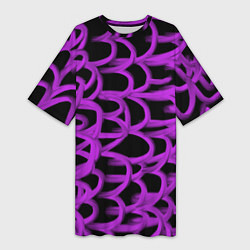 Женская длинная футболка Нити из фиолетовой краски