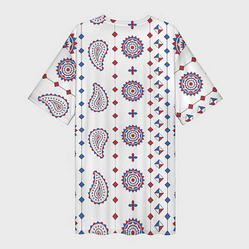 Женская длинная футболка Узор из мандал с огурцами / 3D-принт – фото 2