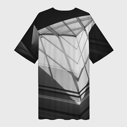Женская длинная футболка Абстрактные тени и геометрические фигуры / 3D-принт – фото 2