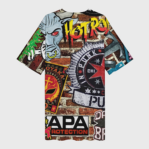 Женская длинная футболка Simpsons & Punks not dead! Motto! / 3D-принт – фото 2