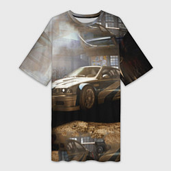 Футболка женская длинная Nfs most wanted bmw, цвет: 3D-принт