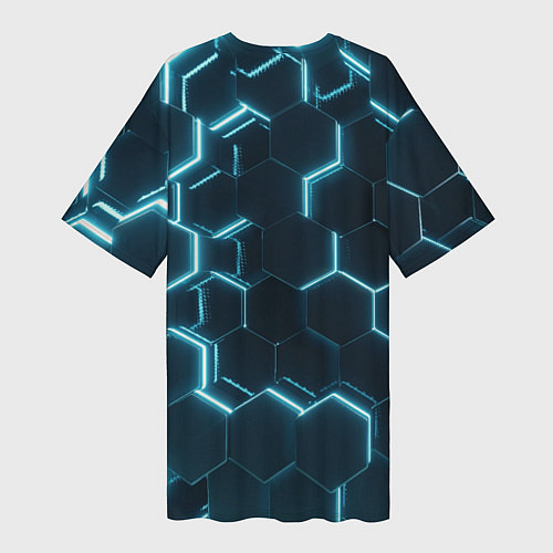 Женская длинная футболка Сияние сот / 3D-принт – фото 2