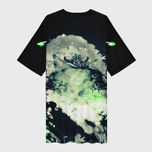 Женская длинная футболка CS GO green / 3D-принт – фото 2