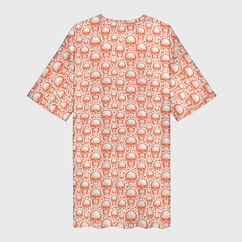 Женская длинная футболка Череп и сердце / 3D-принт – фото 2