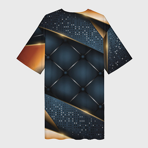 Женская длинная футболка Золотой герб России на объемном фоне / 3D-принт – фото 2