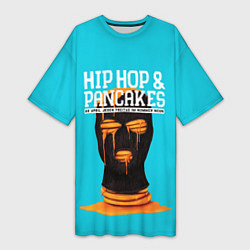 Футболка женская длинная Balaclava hip-hop and pancakes, цвет: 3D-принт