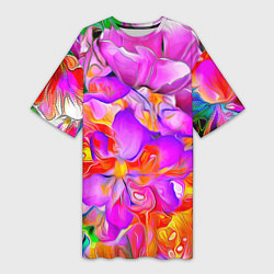 Женская длинная футболка Flower Illusion