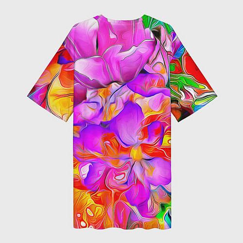 Женская длинная футболка Flower Illusion / 3D-принт – фото 2