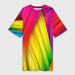 Женская длинная футболка Multicolored ribbons