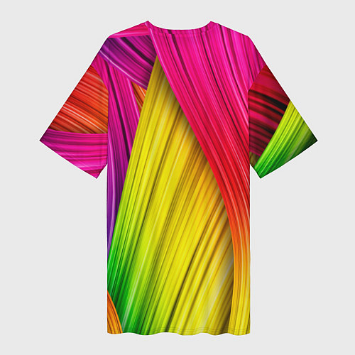 Женская длинная футболка Multicolored ribbons / 3D-принт – фото 2