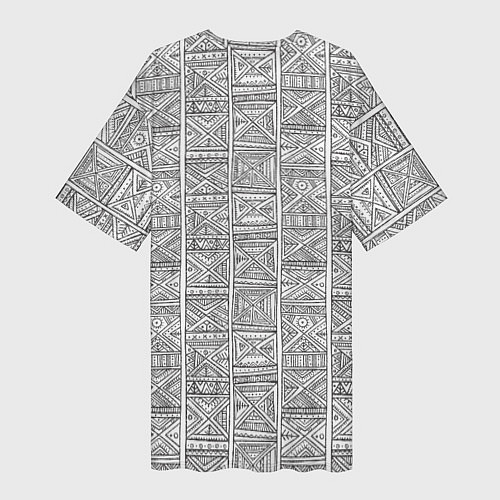 Женская длинная футболка Орнамент треугольник / 3D-принт – фото 2