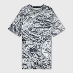 Женская длинная футболка Фольга и серебро в модном дизайне