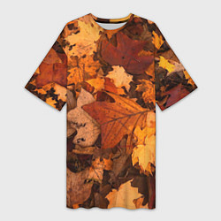 Женская длинная футболка Опавшие листья