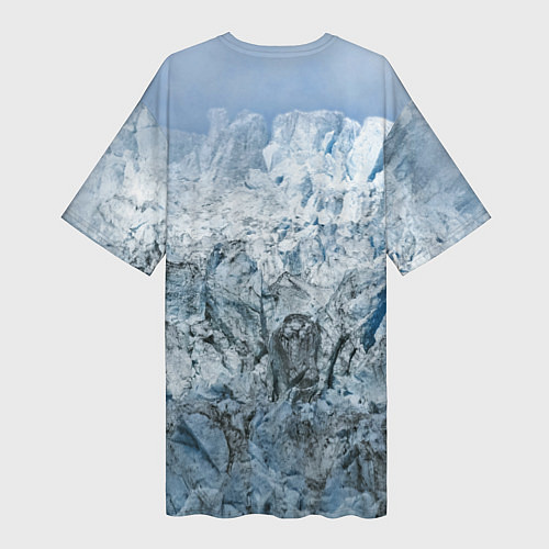 Женская длинная футболка Ледяные горы со снегом / 3D-принт – фото 2