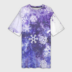 Женская длинная футболка Снежный космос