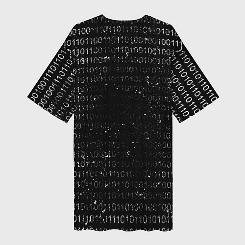 Женская длинная футболка Двоичный код - Cyberpunk 2077 / 3D-принт – фото 2