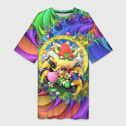 Женская длинная футболка Mario Party - Team of heroes