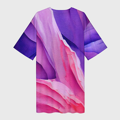 Женская длинная футболка Необычная акварельная абстракция / 3D-принт – фото 2