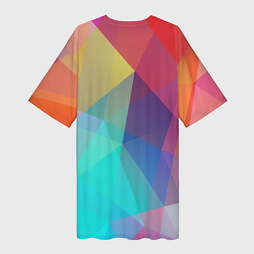 Женская длинная футболка Нежный разноцветный фон / 3D-принт – фото 2
