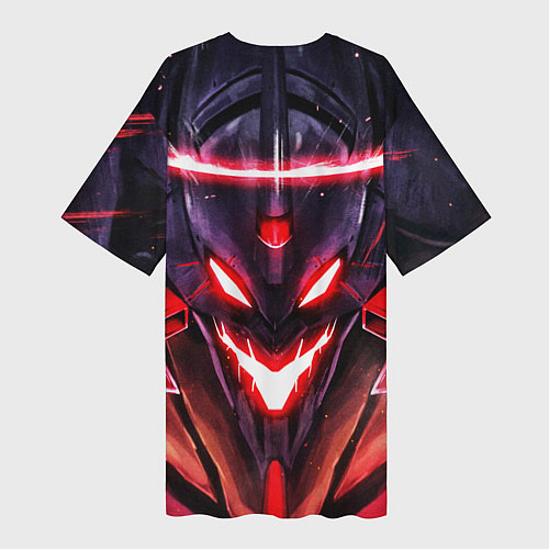 Женская длинная футболка Evangelion: Eva 01 / 3D-принт – фото 2