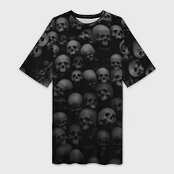 Женская длинная футболка Композиция из черепов - Dark