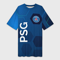 Женская длинная футболка PSG абстракция