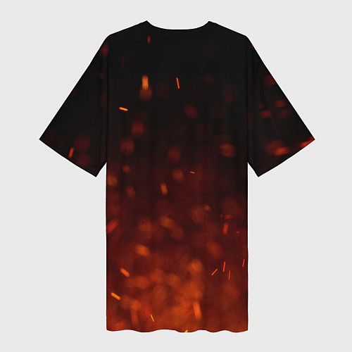 Женская длинная футболка Гитара - пламя / 3D-принт – фото 2