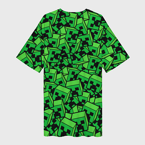 Женская длинная футболка Головы криперов - Майнкрафт / 3D-принт – фото 2