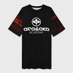 Женская длинная футболка Киберпанк - Arasaka Academy