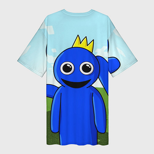 Женская длинная футболка Blue: Rainbow Friends / 3D-принт – фото 2